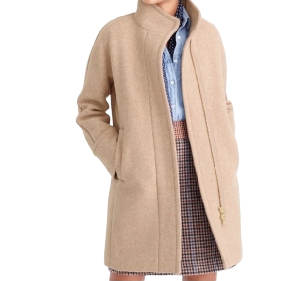 J. Crew Jackets & Blazers - J.Crew Cacoon Trench Stadium Cloth Nello Gori Wool Tan Coat Size 0